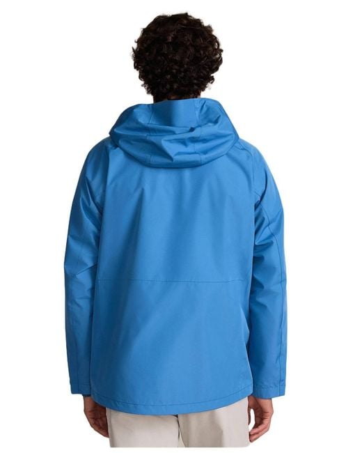 Lands' End Blue Squall Waterproof Packable Rain Jacket for men