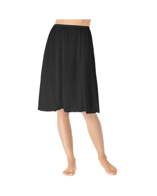 Comfort Choice Black Plus Size 6-panel Half Slip