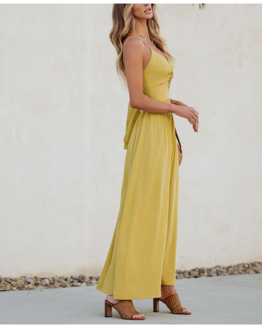 CUPSHE Front Twist & Keyhole Maxi Beach Dress in Yellow Lyst