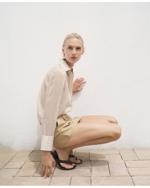 Mango White Semi-transparent Striped Shirt
