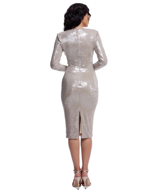Dress the Population Gray Emmalyn Sequin Midi Dress