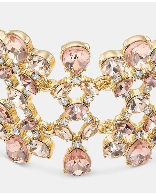 Givenchy Metallic Crystal Cluster Statement Bracelet