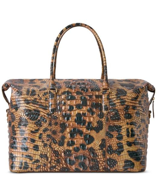 Brahmin Brown Duxbury Weekender Melbourne Leather Extra-large Travel Duffel Bag