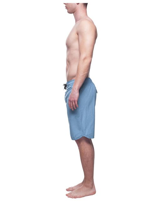 Rokka&Rolla Blue 9" Stretch Mesh Lined Swim Trunks for men