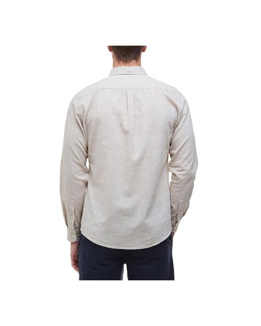 Barbour Gray Nelson Tailored-fit Solid Button-down Shirt for men