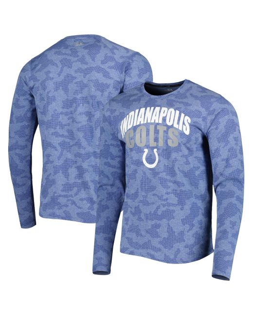MSX by Michael Strahan Blue Indianapolis Colts Performance Camo Long Sleeve T-shirt for men