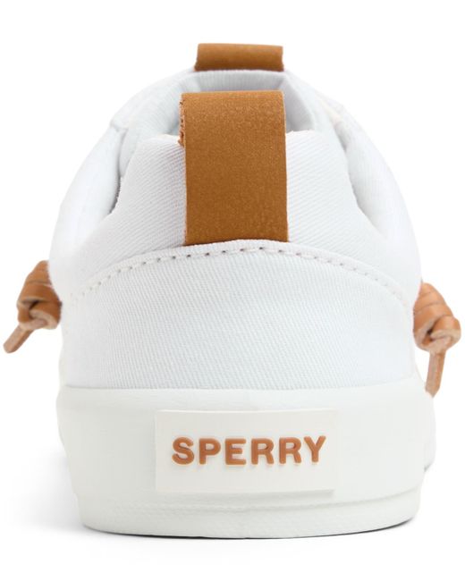 Sperry Top-Sider White Bermuda Beach Twill Lace Up Sneakers