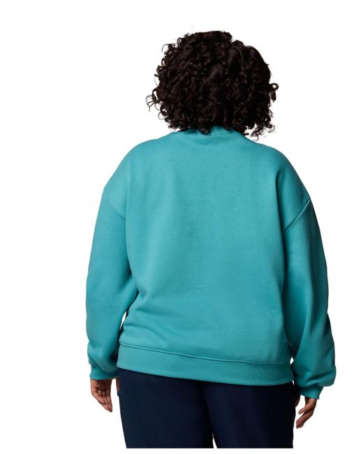 Columbia Blue Plus Size Aldermore Crewneck Sweatshirt