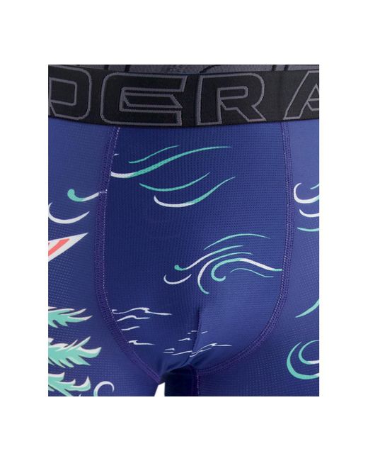 Under Armour Blue Mountain Dew Printed Performance Tech Mesh 6" Boxer Briefs for men
