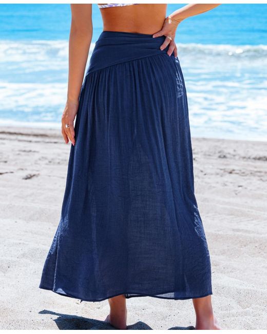 CUPSHE Classic Layers Blue Maxi Skirt