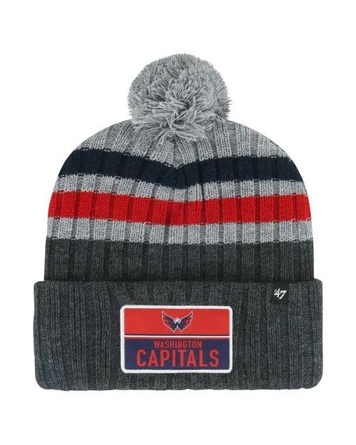 '47 Gray Washington Capitals Stack Patch Cuffed Knit Hat for men