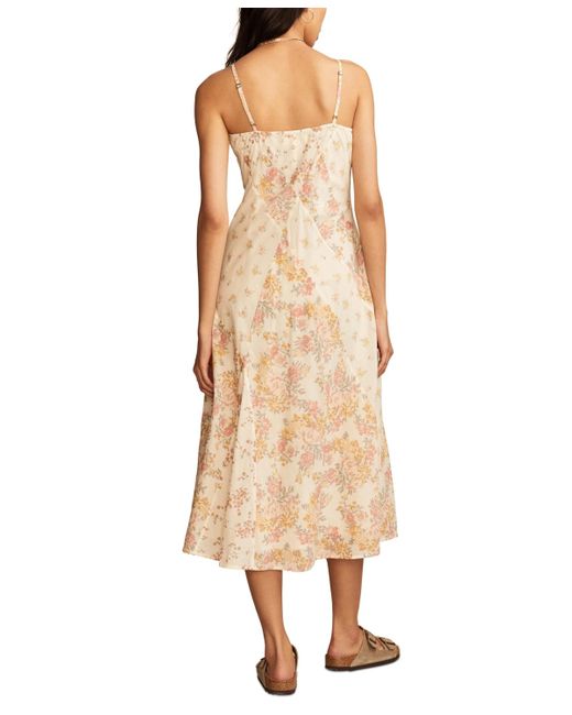 Lucky Brand Natural Patchwork Print Midi Slip Dress