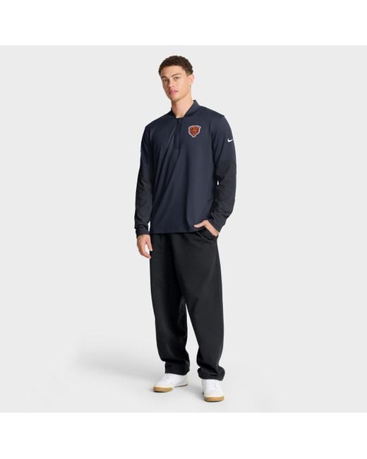Nike Blue Chicago Bears Sideline Feel The Pressure Performance Half-zip Pullover Sweatshirt for men
