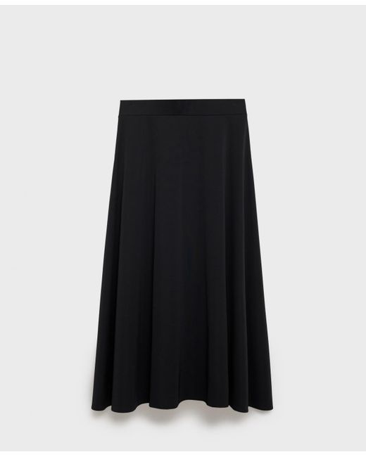 Mango Black Flared Knitted Skirt