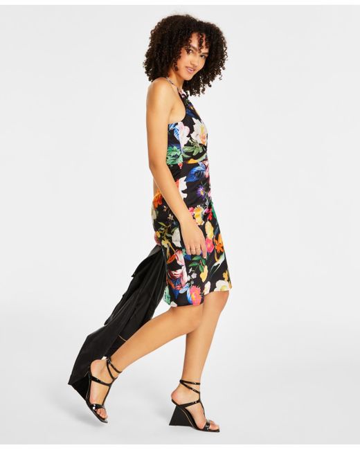 Guess Cindy One shoulder Floral print Dress in White Lyst