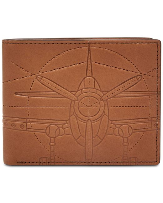 Fossil Brown Men's Axel Leather Bifold Wallet for men