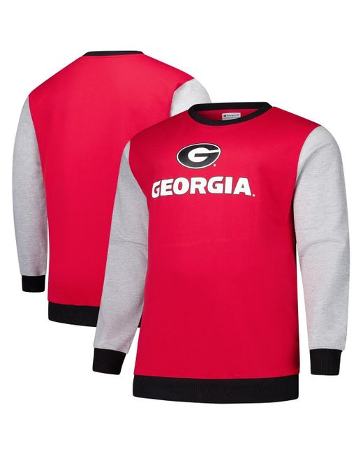 Fanatics Red Georgia Bulldogs Contrast Sleeve Large Chest Big Tall Pullover Sweatshirt for men