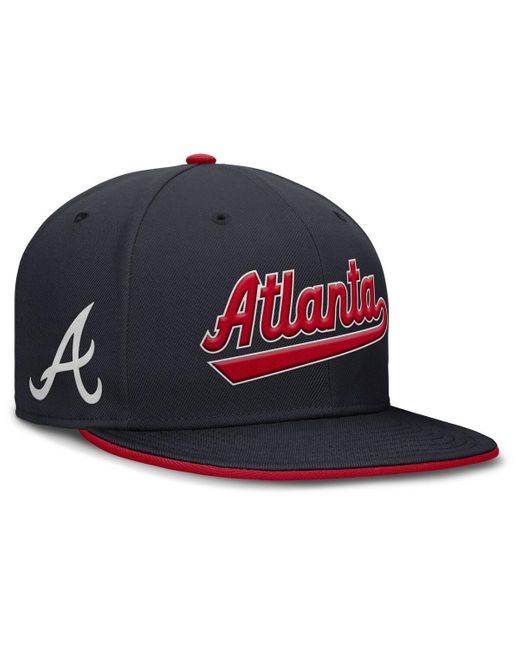 Nike Blue Atlanta Braves True Performance Fitted Hat for men