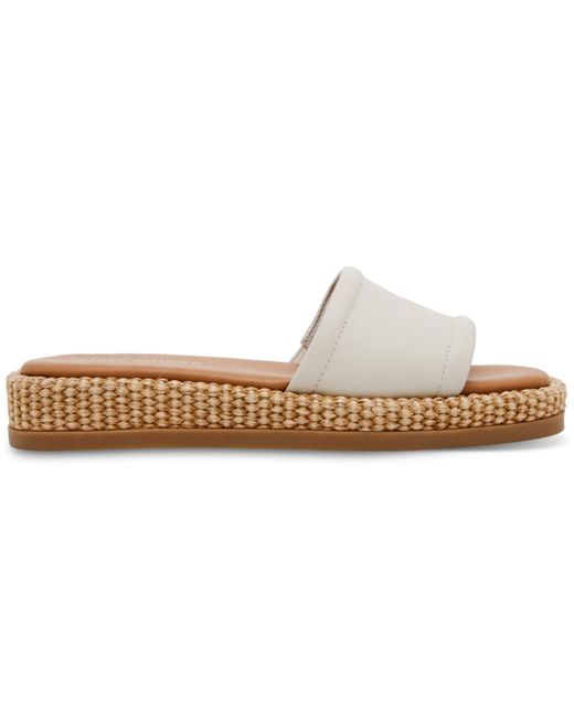 Steve Madden White Boardwalk Espadrille Slide Sandals