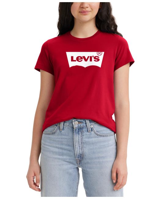 Levi's Red Perfect Graphic Logo Cotton T-shirt