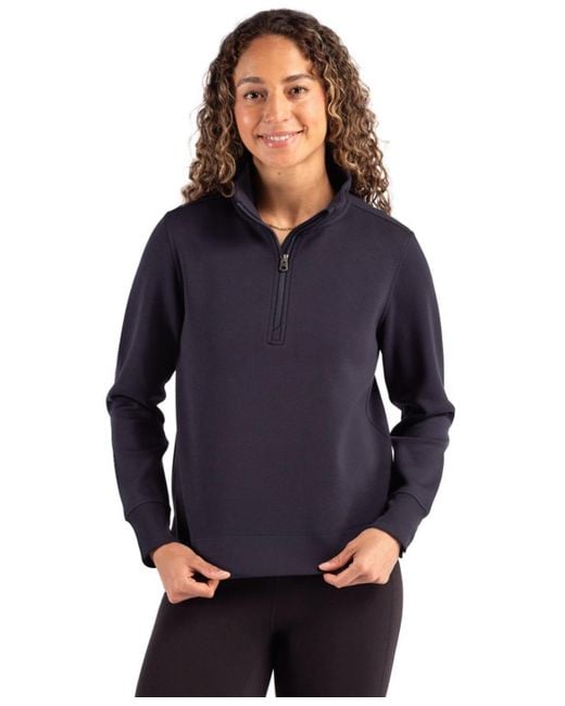Cutter & Buck Blue Roam Epic Versatility Recycled Quarter Zip Pullover