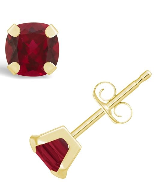 Macy's Red Gemstone Stud Earrings