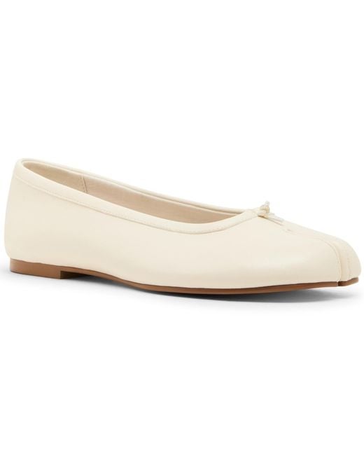 Steve Madden White Calico Split-toe Ballet Flats