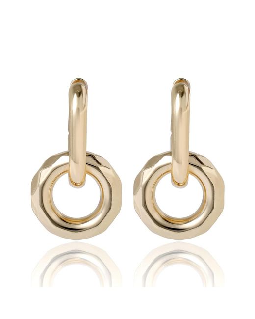 BCBGMAXAZRIA Metallic Tone Modern Hoop Earrings