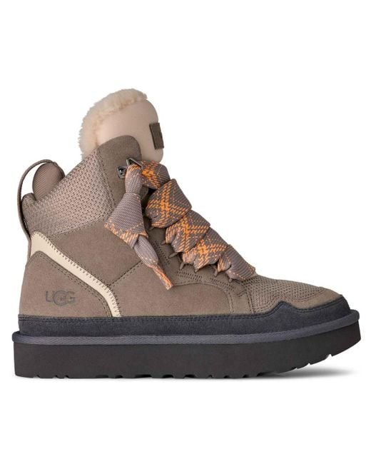 Ugg Brown Highmel Lace-up Cold-weather Hiker Booties