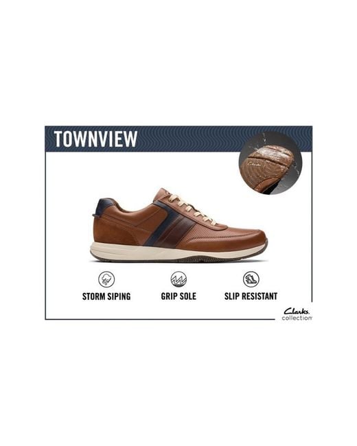 Clarks Black Townview Lace Trainers for men