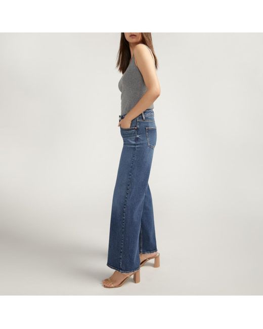 Silver Jeans Co. Blue Suki Mid Rise Wide Leg Jeans