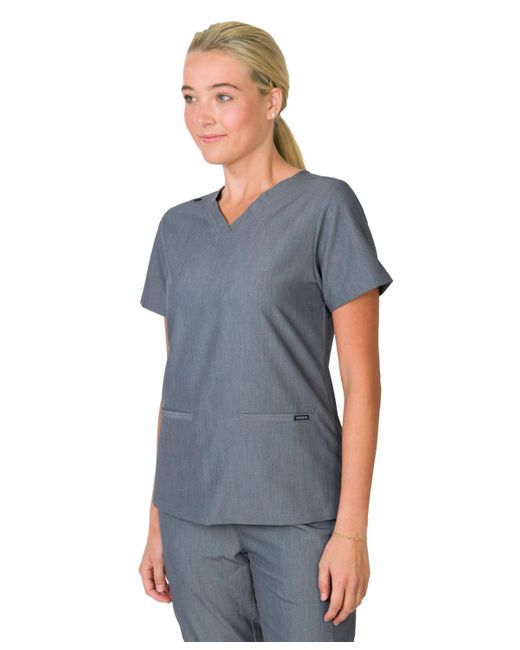 Medgear Blue Sofia Slim Scrubs Top