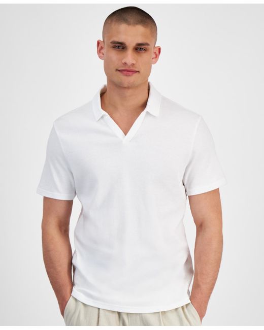 INC International Concepts White Johnny Interlock Polo Shirt for men