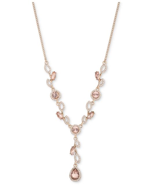 Givenchy Metallic Mixed Crystal Vine Lariat Necklace