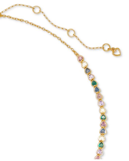 Kate Spade Metallic Gold-tone Sweetheart Delicate Tennis Necklace