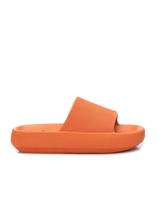 Xti Orange Flat Rubber Sandals