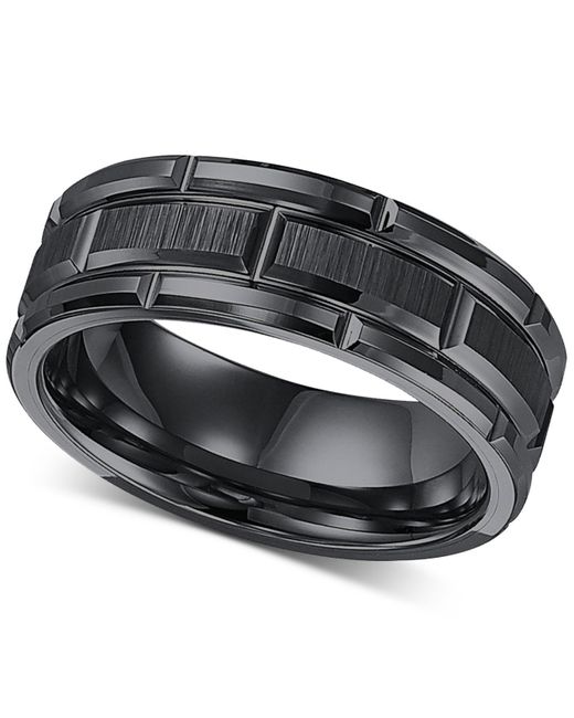 Triton Ring, 8mm Wedding Band In White Or Black Tungsten in Gray for Men |  Lyst