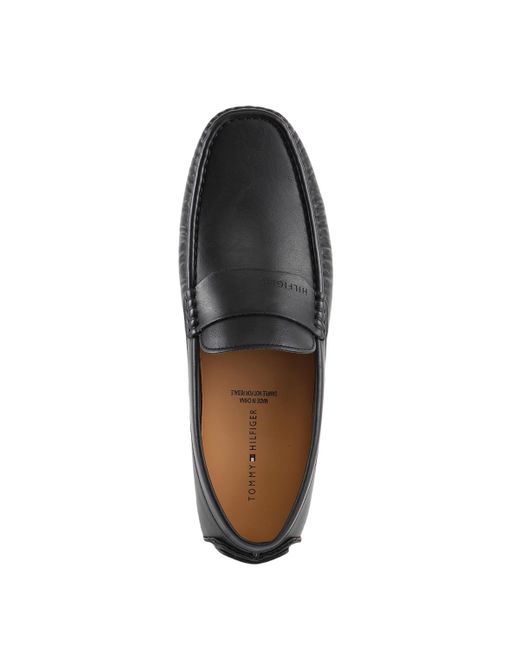 Tommy Hilfiger Black Ruven Driving Style Loafers for men