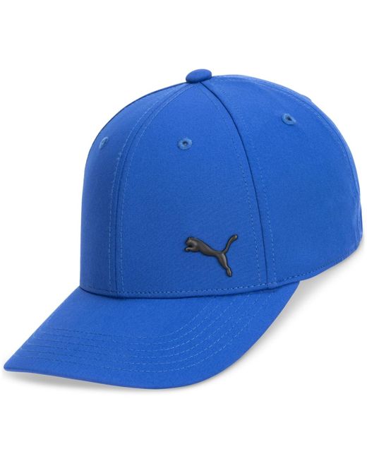 PUMA Blue Alloy Solid Color Cat Logo Stretch Fit Cap for men