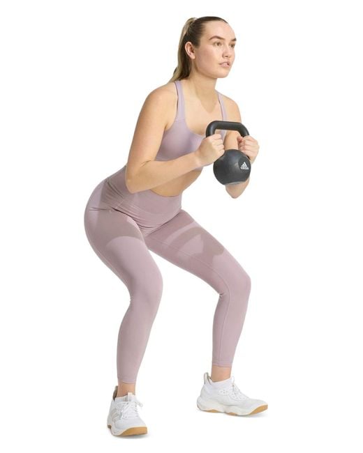 Adidas Purple Workout Square Neck Support Bra