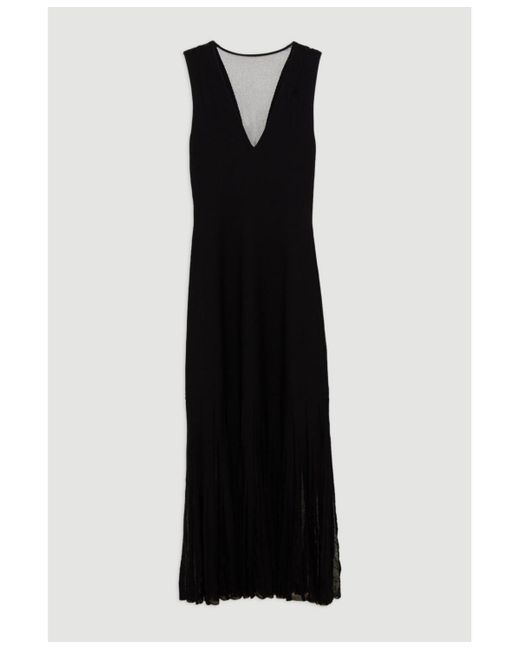 Karen Millen Black Sheer Skirt Maxi Knit Dress