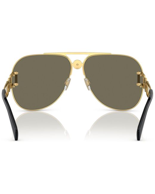 情熱セール ヴェルサーチ レディース サングラス アイウェア アクセサリー Unisex Sunglasses, VE2255 Gold-Tone 