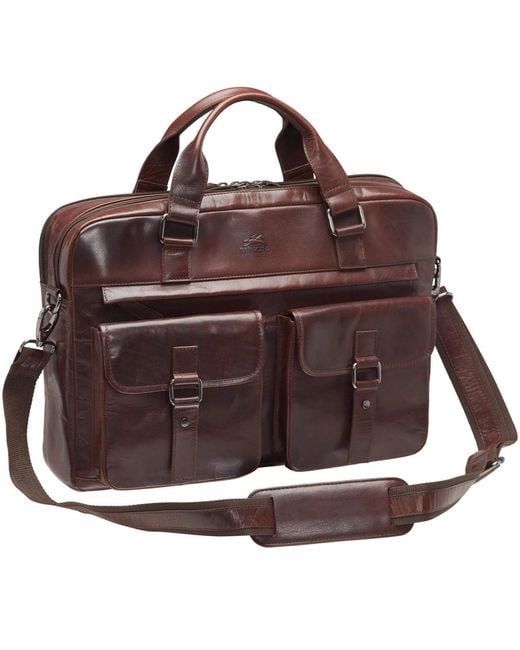Mancini Brown Buffalo Briefcase for men