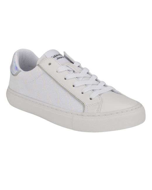 Calvin Klein Gray Charli Round Toe Casual Lace-up Sneakers