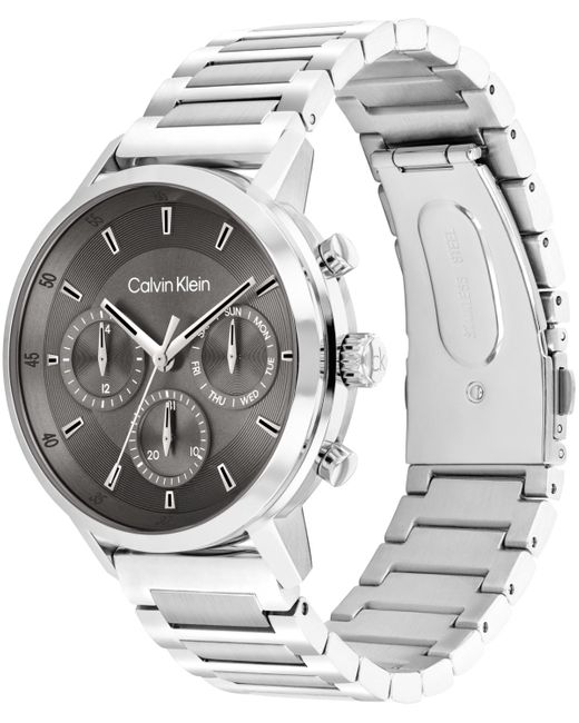 Calvin Klein Gray Gauge Tone Stainless Steel Bracelet Watch for men