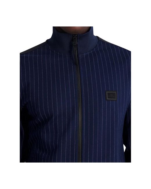 Karl Lagerfeld Slimfit Pinstriped Track Jacket in Blue for Men Lyst