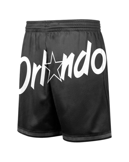 Mitchell & Ness Black Orlando Magic Big Face 3.0 Fashion Shorts for men
