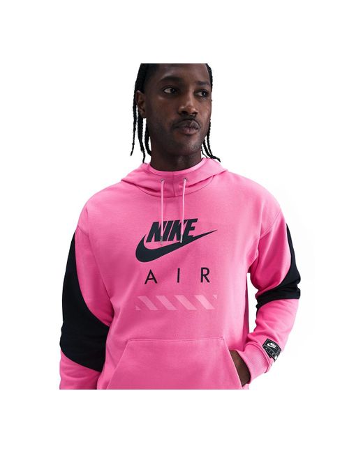 nike logo air hoodie in pink