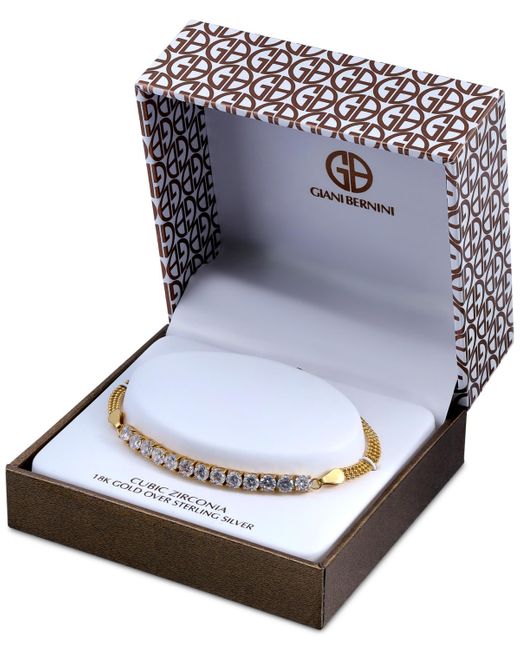 Giani Bernini Metallic Cubic Zirconia Beaded Chain Bracelet