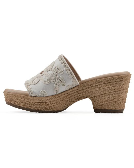 White Mountain White Biancia Wedge Slip-on Sandals